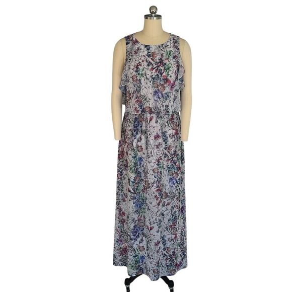 H&M Women's Floral Sleeveless Maxi Dress Multicolor Size 10 - Picture 5 of 9